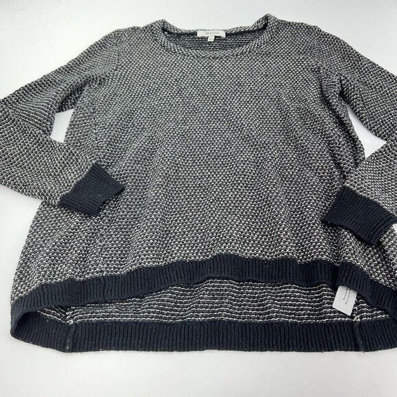 Madewell Riverside Pullover Sweater Womens Small Black White Dot Weave - Picture 1 of 3